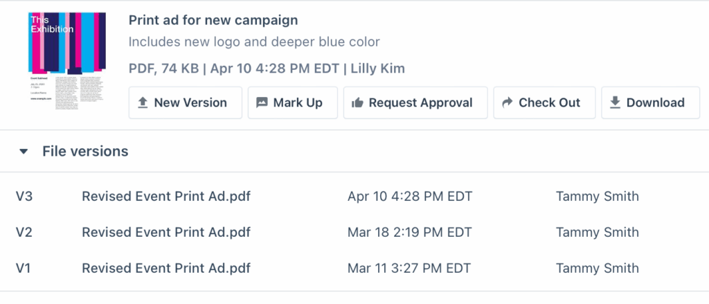 File versioning product tour