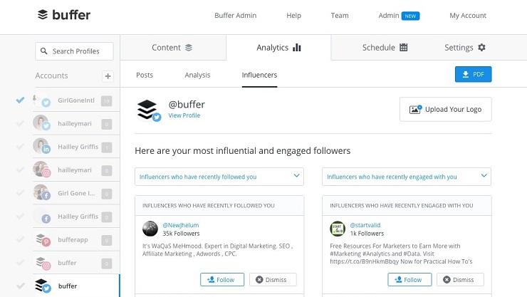 Buffer dashboard