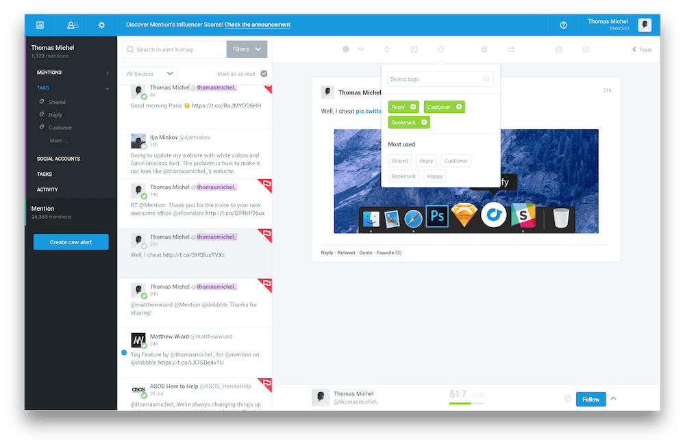 Mention dashboard