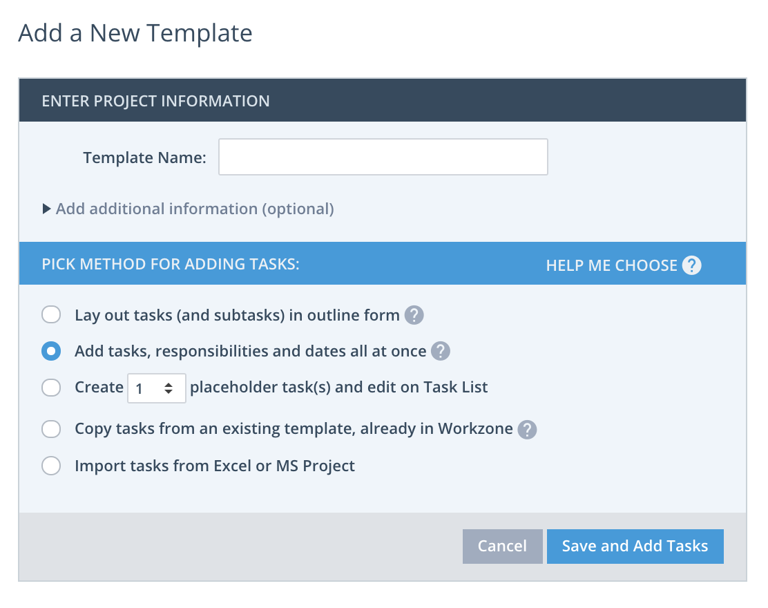 Adding a new project template