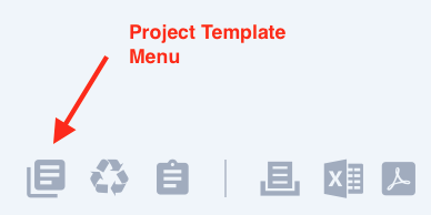 Project Template menu button