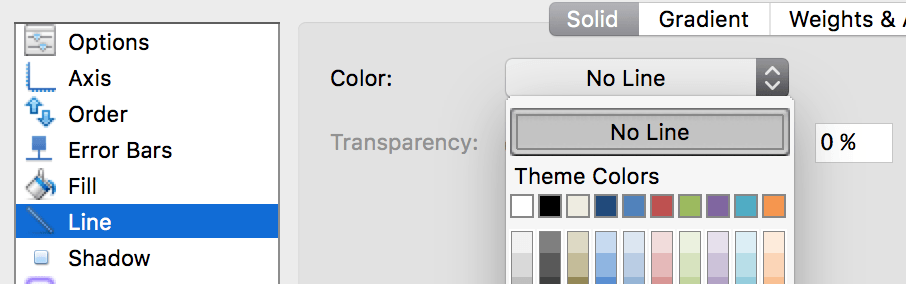 Line or border color tab