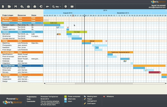 Gantt chart software toms planner