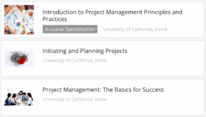 Coursera project management courses