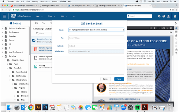 eFileCabinet provides businesses with a secure web portal