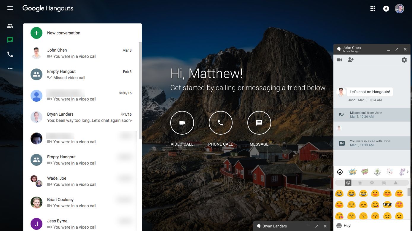 Google Hangouts dashboard
