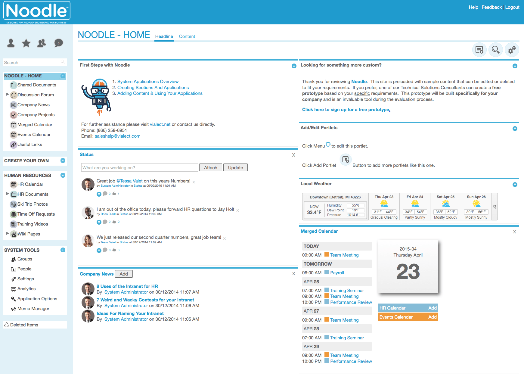 A “social intranet” that connects employees