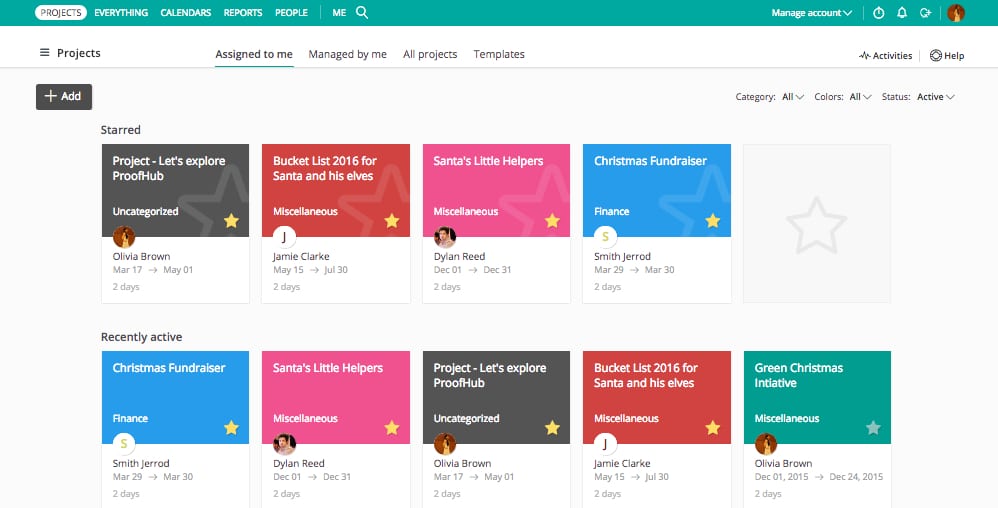 Microsoft project alternative proofhub's dashboard