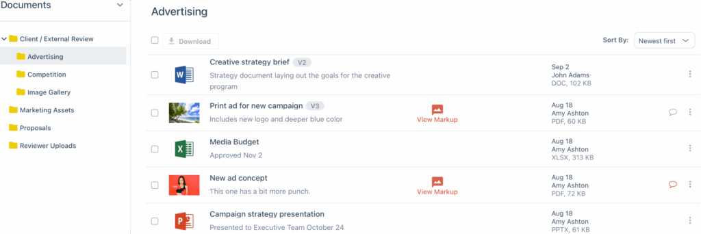 Secure file sharing product tour