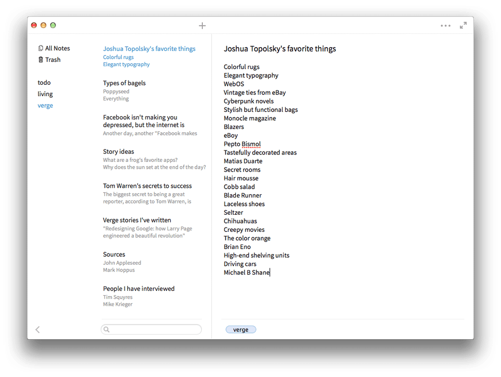 Simplenote for notetaking