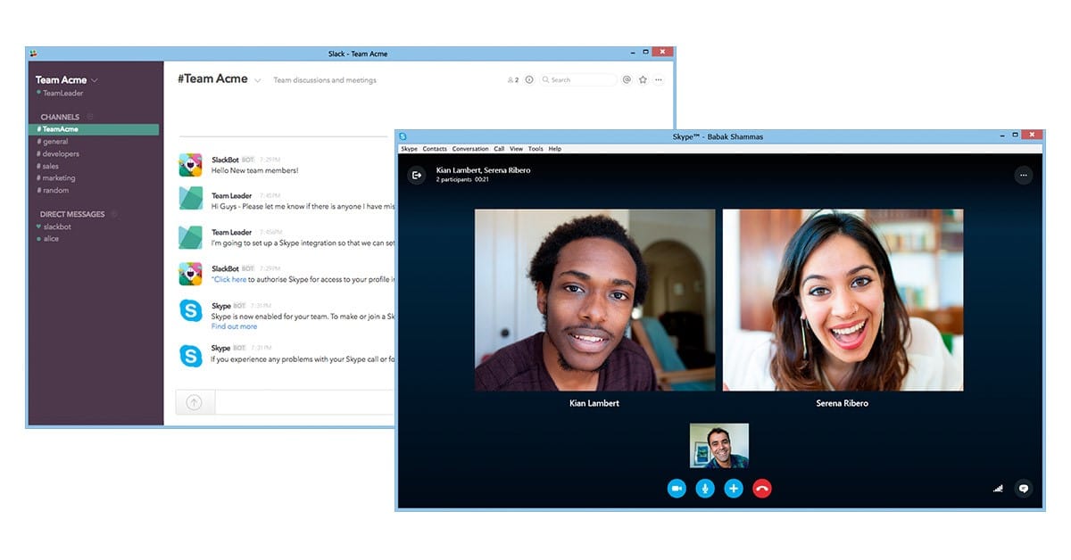 Slack offers video as a top video conferencing apps