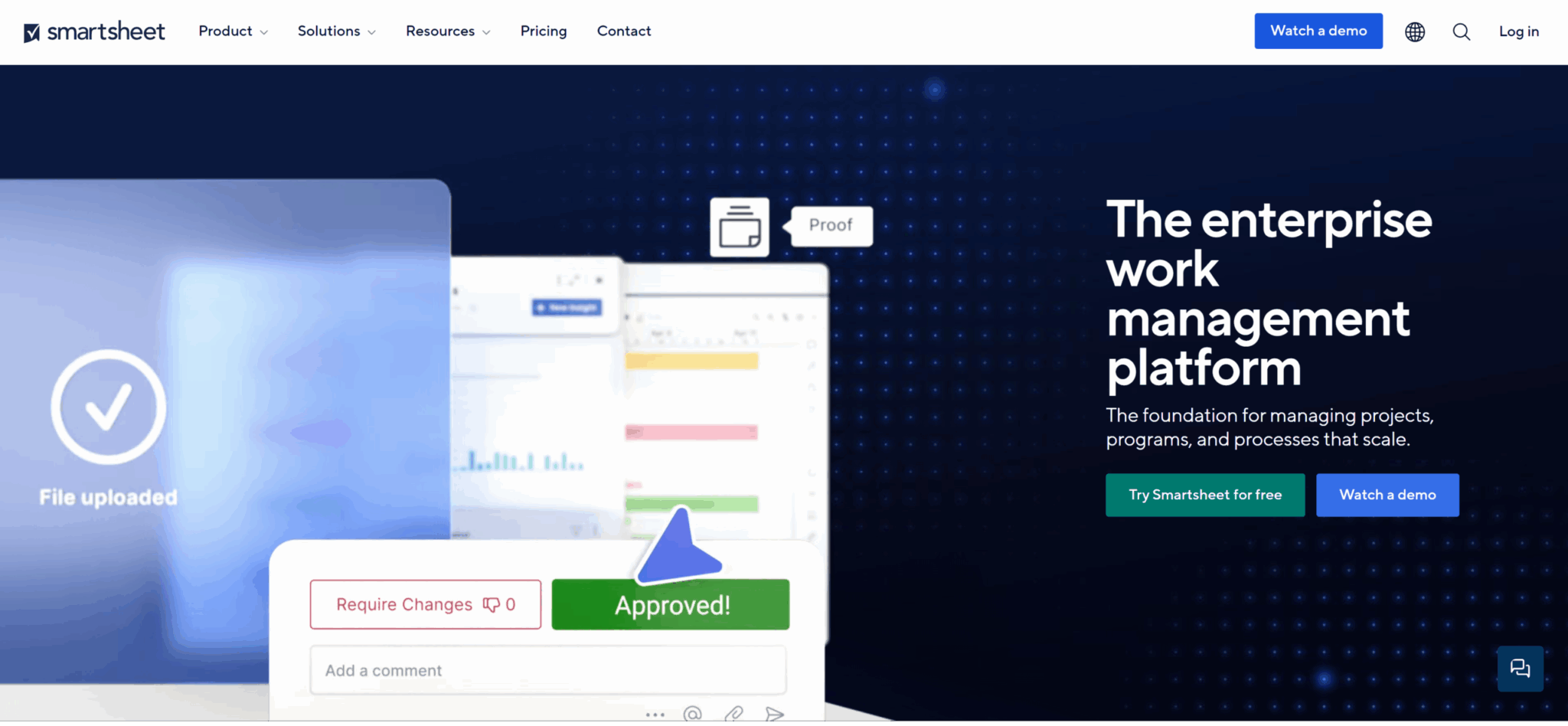 Smartsheet homepage
