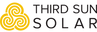 Logo for Third Sun Solar featuring a yellow, three-spiral sun design on the left and the words THIRD SUN SOLAR in bold, black uppercase letters on the right—perfectly representing a brand that empowers manufacturing teams with innovative production workflow management tools.