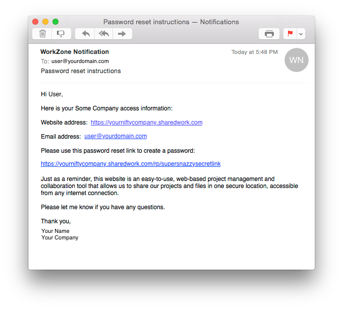 Minimum requirements when creating a password for your account