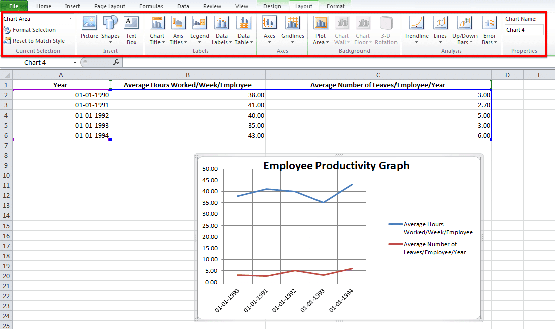 layout in excel