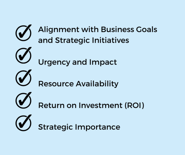 key factors for prioritization in project management