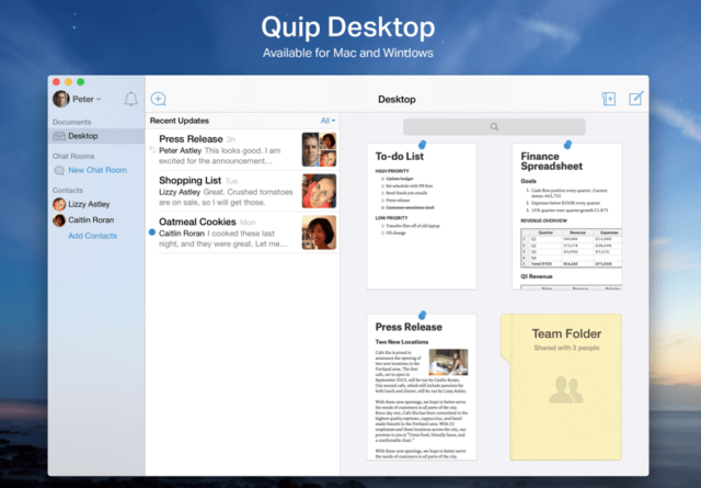 quip desktop screenshot