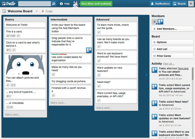 asana alternatives trello screenshot