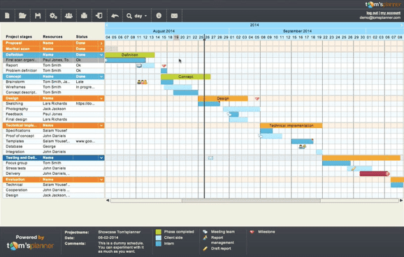 gantt chart software toms planner