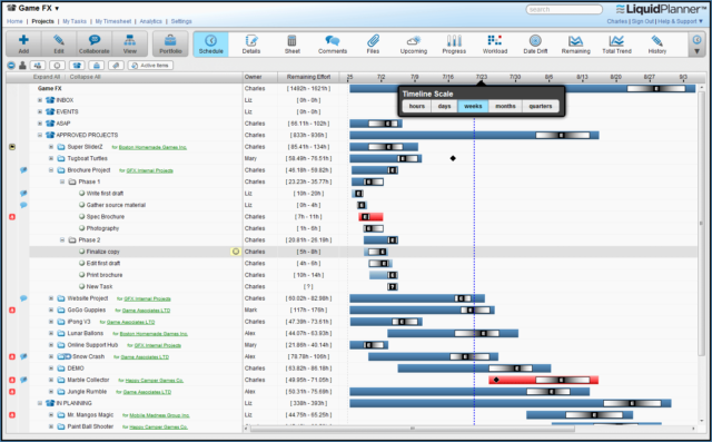 enterprise project management liquidplanner screenshot