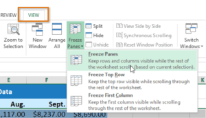 excel tips and tricks freeze panes