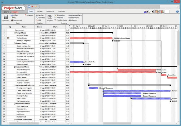 gantt chart software projectlibre