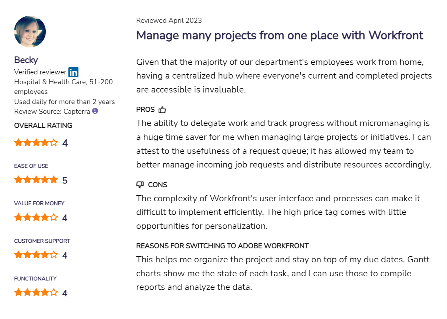 Workfront review