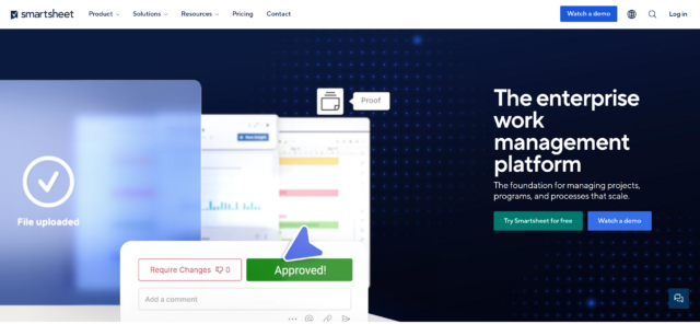 Smartsheet homepage