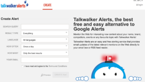 talkwalker-alerts is a good google alert alternative as a Competitor website analysis tools