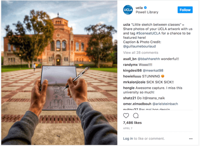 higher ed social media ucla instagram